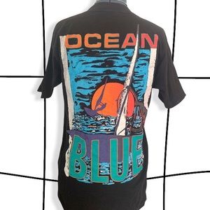 80s vintage ocean blue graphic tee
